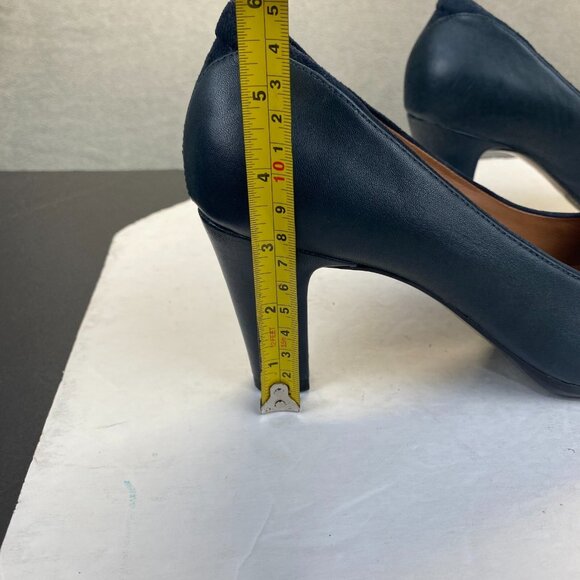CLARKS Blue Leather Heels Pumps Women's Size 9.5M,Preppy - Picture 5 of 14